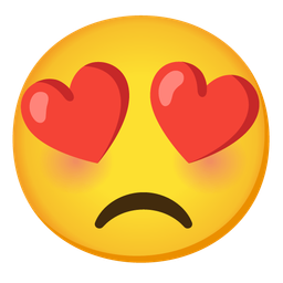 Angry face and Smiling face with heart-eyes