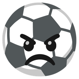 angry face and soccer ball