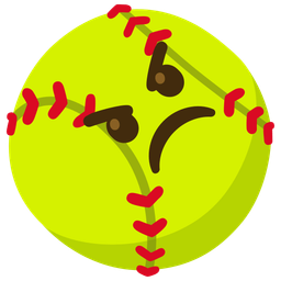 angry face and softball