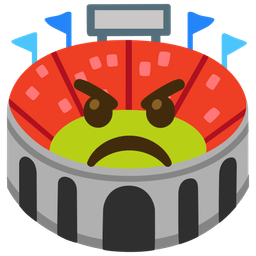 angry face and stadium