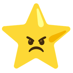 angry face and star