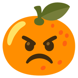 angry face and tangerine