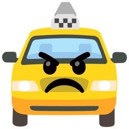 angry face and taxi