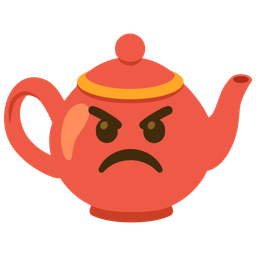angry face and teapot