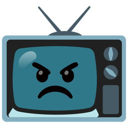 angry face and television
