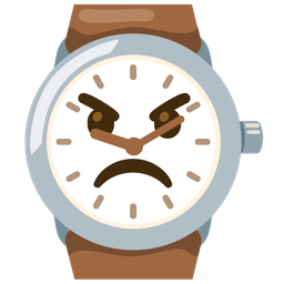 angry face and watch