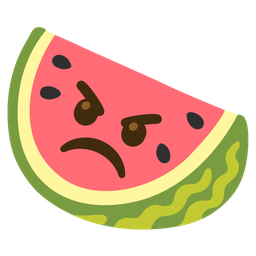 angry face and watermelon