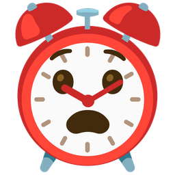 Anguished face and Alarm clock