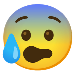 Anguished face and Anxious face with sweat