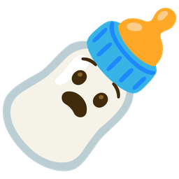 anguished face and baby bottle