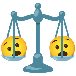 Anguished face and Balance scale