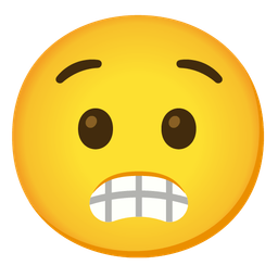 Anguished face and Beaming face with smiling eyes