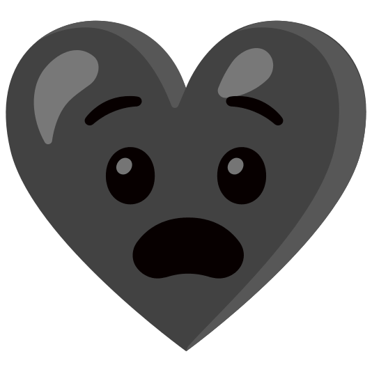 Anguished face and Black heart
