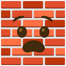 Anguished face and Brick