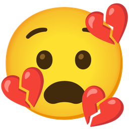 anguished face and broken heart