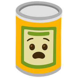 anguished face and canned food
