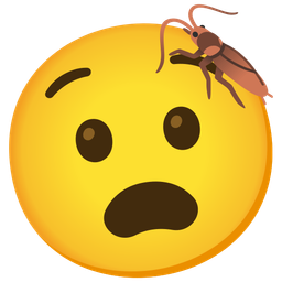 Anguished face and Cockroach