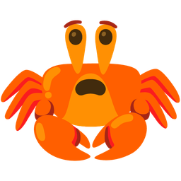 Anguished face and Crab