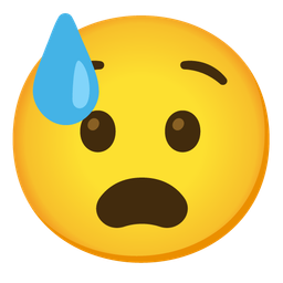 Anguished face and Downcast face with sweat