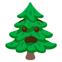 Anguished face and Evergreen tree