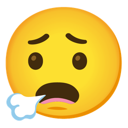 Anguished face and Face exhaling