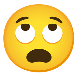 Anguished face and Face with rolling eyes