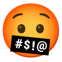 Anguished face and Face with symbols on mouth