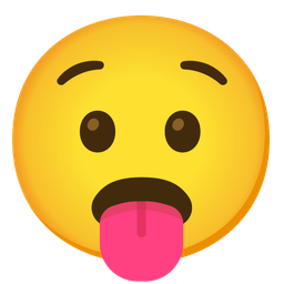 Anguished face and Face with tongue