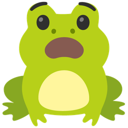 anguished face and frog