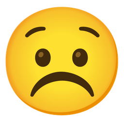 Anguished face and Frowning face