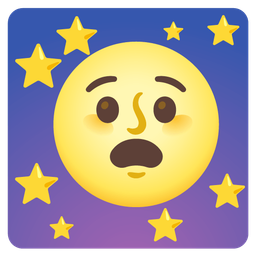 Anguished face and Full moon face