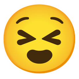 Anguished face and Grinning squinting face