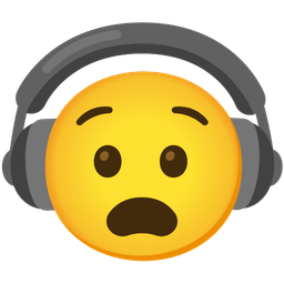 Anguished face and Headphone