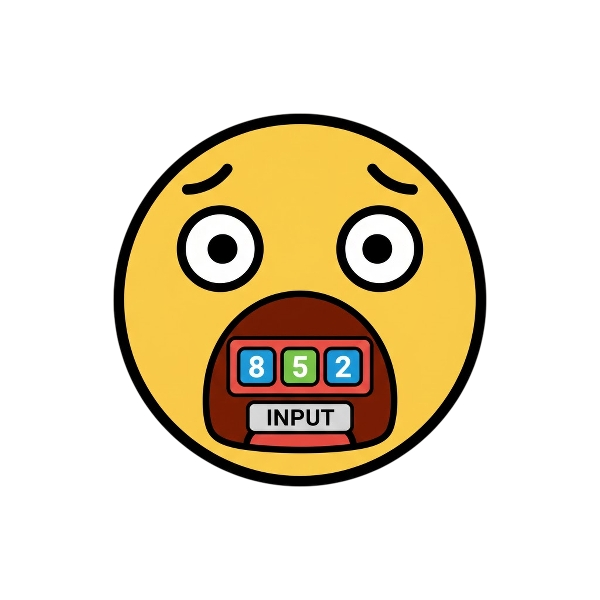 Anguished face and Input numbers