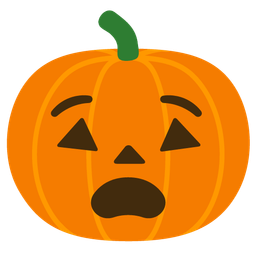 Anguished face and Jack-o-lantern