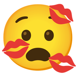 Anguished face and Kiss mark