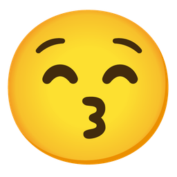 Anguished face and Kissing face with smiling eyes