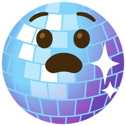 anguished face and mirror ball