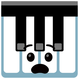Anguished face and Musical keyboard