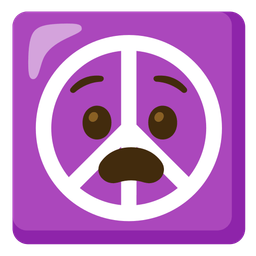 Anguished face and Peace symbol