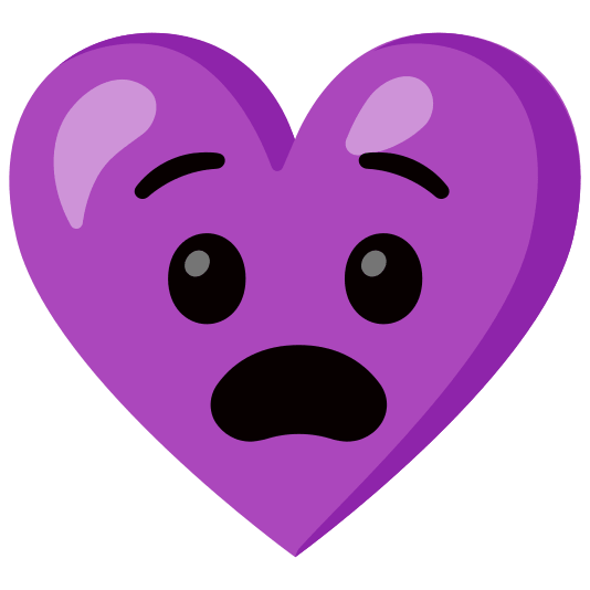 Anguished face and Purple heart