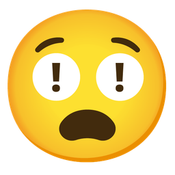 Anguished face and Red exclamation mark