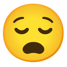 Anguished face and Relieved face