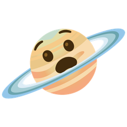 Anguished face and Ringed planet