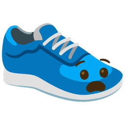 Anguished face and Running shoe