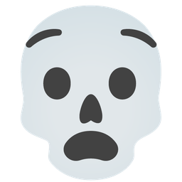 Anguished face and Skull