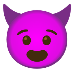 Anguished face and Smiling face with horns