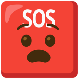 Anguished face and SOS button