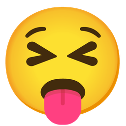 Anguished face and Squinting face with tongue