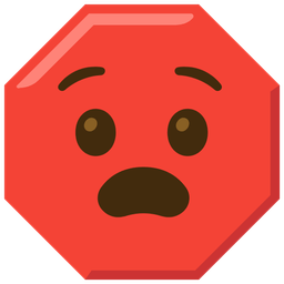 Anguished face and Stop sign